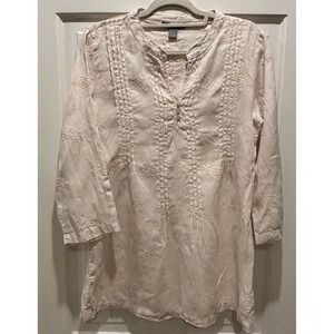 Saint St. Tropez West 100% Linen Blush Pink Tunic Sz Medium‎